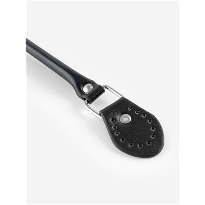 Ручка для сумки, 60×1 см, с пришивными петлями 3.5 см, цвет чёрный, серебряный