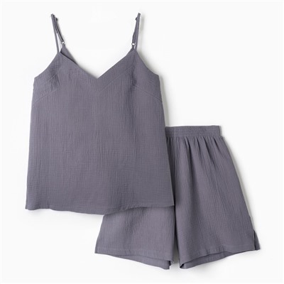 Пижама женская (майка, шорты) KAFTAN Basic, размер 40-42, синяя