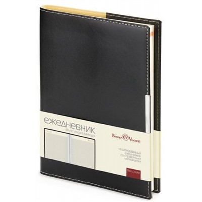 Ежедневник недатированный А5 272 стр. в клетку "METROPOL" (ЧЕРНЫЙ) 3-491/03 Bruno Visconti