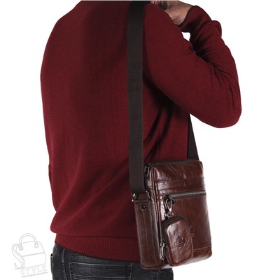 Сумка мужская кожаная 6881-2Z brown Zinimxs