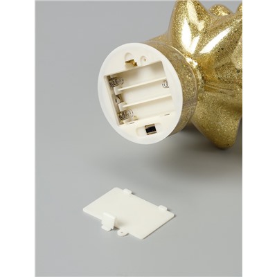 Фигура светодиодная «Ёлочка золотистая», 1 LED, 25 см, от батареек AAAx3, свечение тёплое белое