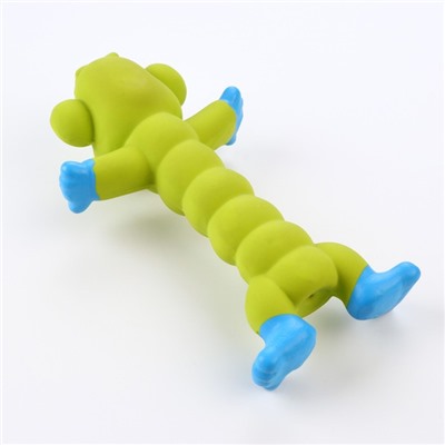 Игрушка для собак «Обезьянка», 21 см, пищащая, латекс, зелёная