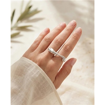 Кольцо с белым серебрением