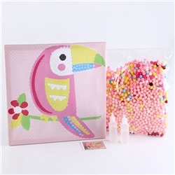 Аппликация помпошками «Тукан», размер — 30×30 см, клей 30 мл