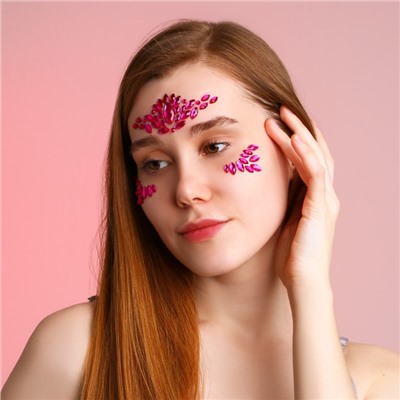 Стразы для лица «Розовые мечты», цвет розовый, BEAUTY FOX