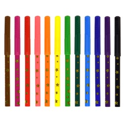 Фломастеры 12цв "ЗВЕЗДОЧКИ" смываемые ФФКМ12 Каляка-Маляка