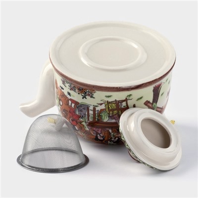 Чайник заварочный «Парк», 900 мл, с металлическим ситом, керамика