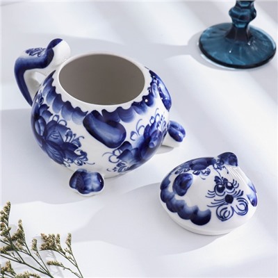 Сахарница фарфор «Кот», гжель