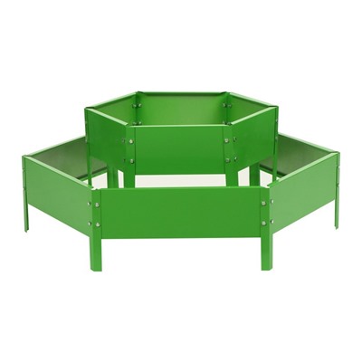 Клумба оцинкованная, 2 яруса, d=60–80 см, высота бортика 30 см, ярко-зелёная, Greengo