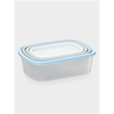 Набор пищевых контейнеров SparkPlast BioFresh, 4 шт.: 500 мл, 1 л, 1.6 л, 2.3 л, прозрачный, крышки МИКС
