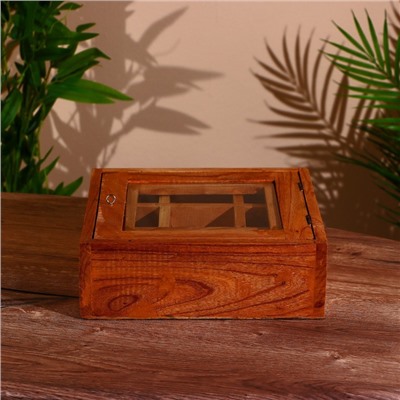 Коробка для чайных пакетиков, 24×24×8 см, дерево джампинис