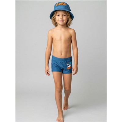 Комплект для мальчиков: плавки-шорты трикотажные, панама текстильная