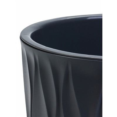 Кашпо для цветов Desert, 2.3 л, d=15.7 см, h=15.2 см, пластиковое, со вставкой, серое