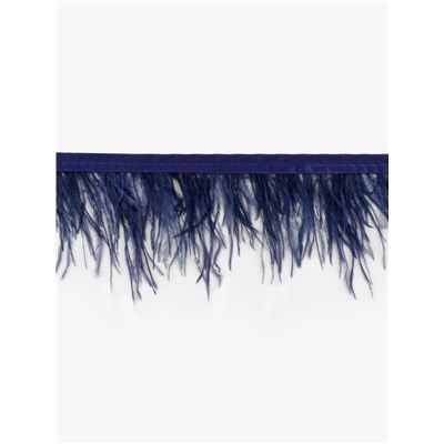 Перья страуса декоративные, на ленте,8-10 см, 5±0.5 м, тёмно-синие