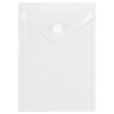 Папка с кнопкой А6 105х148 мм 150 мкм пластик,прозрачная, бесцветная ММ-13809 (370522) Стамм