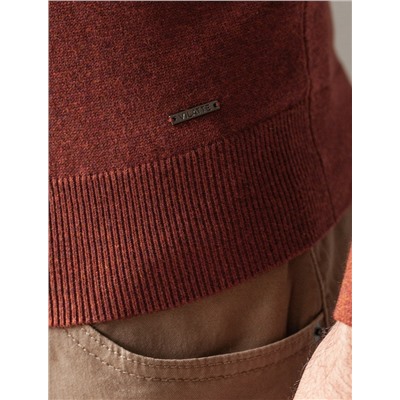 Джемпер с круглым воротом из хлопка с нейлоном