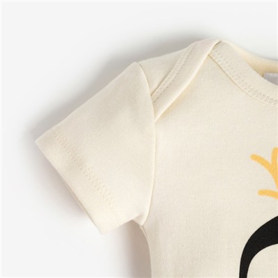 Боди детское «Крошка Я» Mery Xmas, рост 62-68 см, бежевое