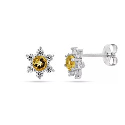 Серьги из серебра цитрин, Каролина