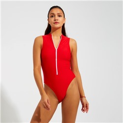 Купальник женский слитный на молнии MINAKU, размер 44, красный