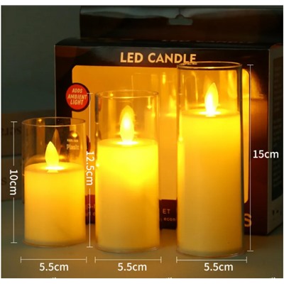 Набор свечей светодиодных, мерцающих в подарочной коробочке