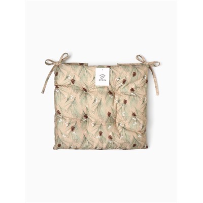 Подушка на стул «Этель» Spruce branches, 42×42×7 см, бежевая