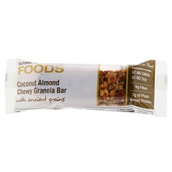 California Gold Nutrition, Foods, жевательные батончики с кокосом и миндалем, 12 батончиков весом 1,4 унции (40 г) каждый