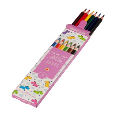 Карандаши  6цв "СЧАСТЛИВЫЙ ЦВЕТ/HAPPYCOLOR" 30-0051 Bruno Visconti