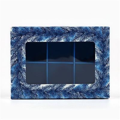 Коробка складная под 6 конфет новогодняя «Морозная роскошь», 13.5×9.5×3.5 см