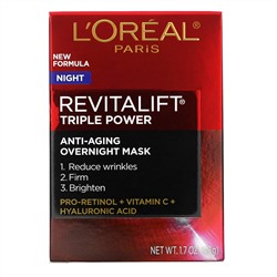 L'Oreal, Revitalift Triple Power, антивозрастная ночная маска, 48 г (1,7 унции)