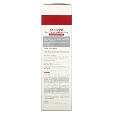The Plant Base, Pore N, Turn-Over 28 ABA Toner, 5.07 fl oz (150 ml)