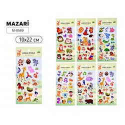 Декоративные наклейки 10х22 ЖИВОТНЫЕ см 6 дизайнов M-8569 Mazari