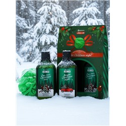 Подарочный набор новогодний: гель для душа, пена для ванны и мочалка, URAL LAB