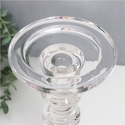 Стеклянный подсвечник на 1 свечу «Кёльн», d=2.5 см, 7.5 см, прозрачный, 11×11×23 см