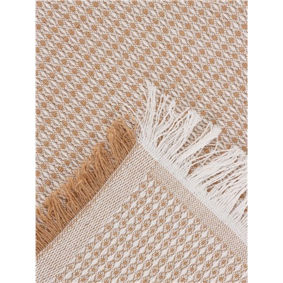 Плед с бахромой «Этель» Waffle, 130×180 см, бежевый