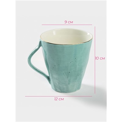 Кружка Доляна «Млечный путь», 300 мл, фарфор, бирюзовая