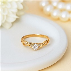 Кольцо 18 р коллекция "Xuping" покрытие позолота, вставка: фианиты, цвет: прозрачный, арт.101.320-18