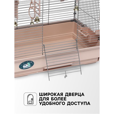 Клетка для птиц «Пижон» №100, разборная, 42×30×37 см (укомплект.) бежевая