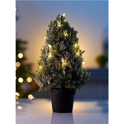 Фигура светодиодная «Можжевельник заснеженный» 35 см, 20 LED, от батареек AG13×3, свечение тёплое белое