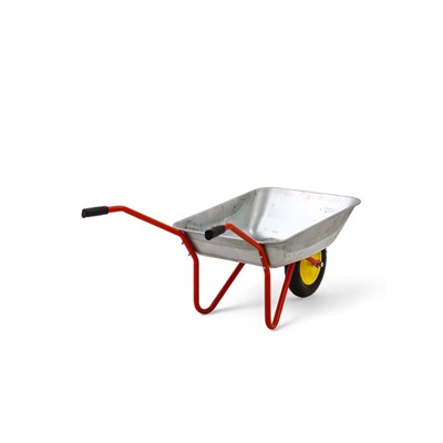 УЦЕНКА Тачка садовая, одноколёсная: груз/п 80 кг, объём 65 л, красные ручки