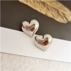 Серьги сердца, цвет серебристый, 05025, арт.001.496