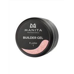 MANITA Гель моделирующий для ногтей с хлопьями юки / Builder Gel Flash №01, 15 мл 28218