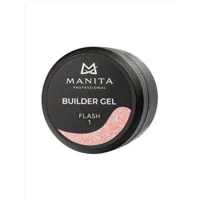 MANITA Гель моделирующий для ногтей с хлопьями юки / Builder Gel Flash №01, 15 мл 28218