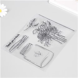 Штамп для творчества «Банка с цветами», 17×21.5×0.3 см