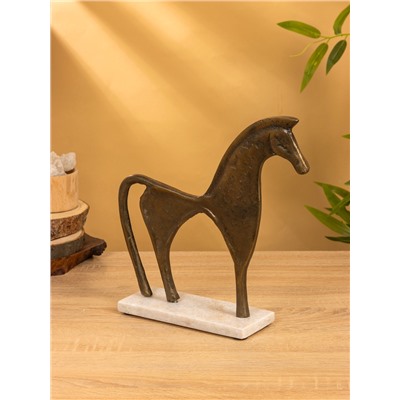 Фигурка интерьерная «Конь на пьедестале», 29.5×8×29 см, алюминий, мрамор