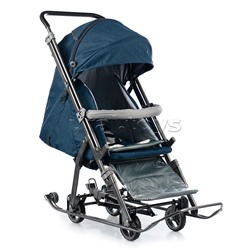 Санки-коляска Кидс 3-3С (темно-синий джинс)