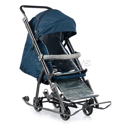 Санки-коляска Кидс 3-3С (темно-синий джинс)