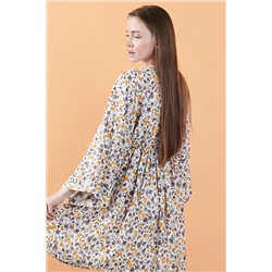 Платье женское  FLOWER030/04/Белый, коричневый