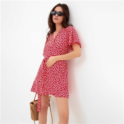 Платье мини женское MIST Flower, красное, размер 50