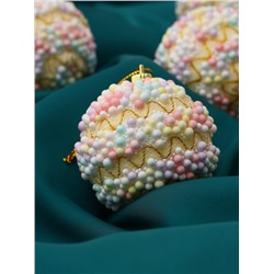 Ёлочные игрушки «Альфи», шары новогодние, d=6 см, 6 шт., жёлтый