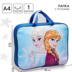 Папка с ручками текстильная А4, 35×27×10 см, «Холодное сердце»